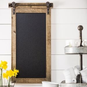 Wood Sign Home Wall Decor Chalkboard  with Barn Door Inspired
